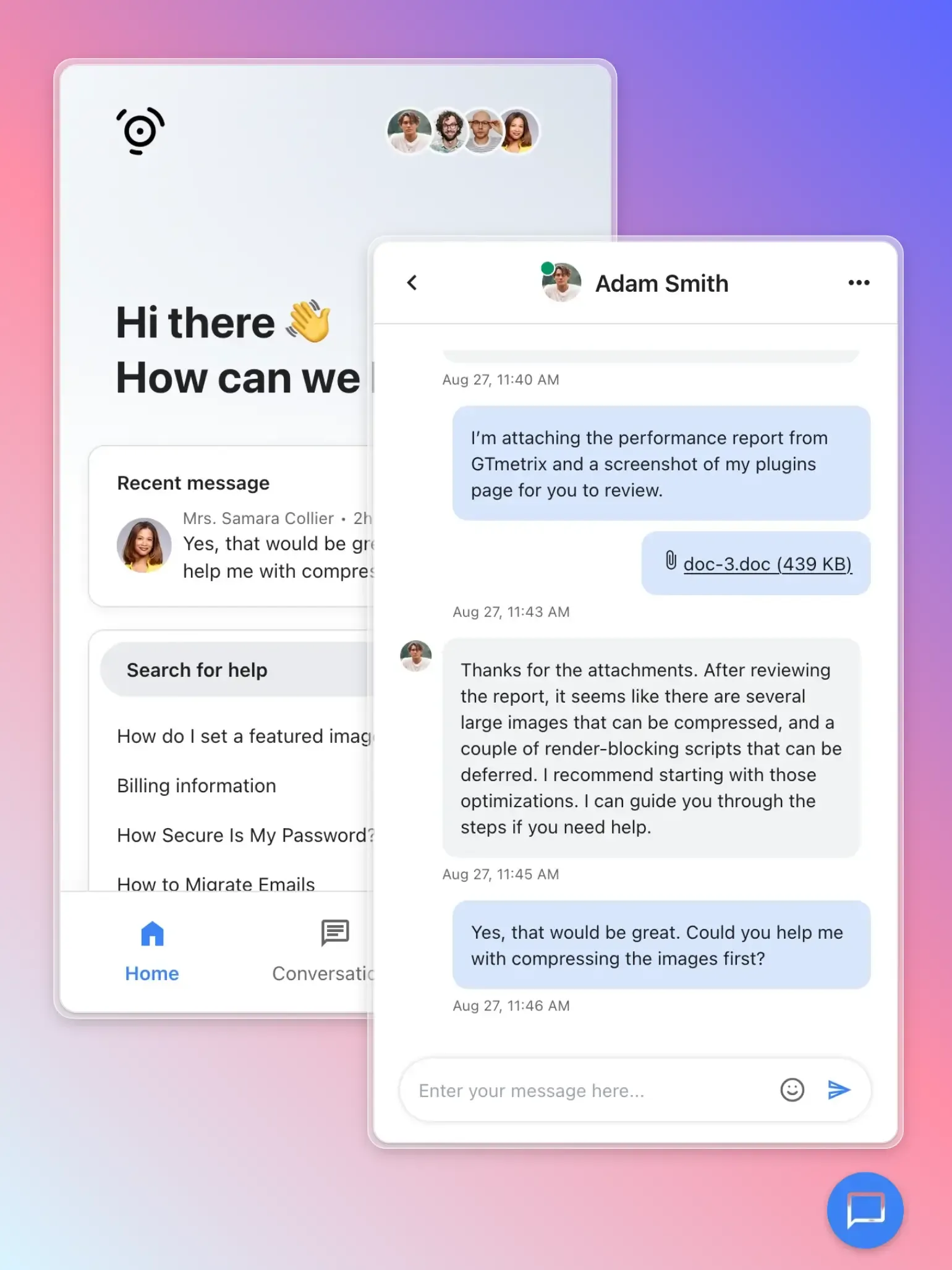 嵌入式聊天小部件